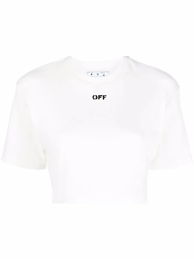 OFF-WHITE - Cropped Tee in White