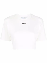 OFF-WHITE - Cropped Tee in White