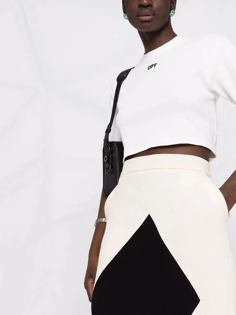 OFF-WHITE - Cropped Tee in White