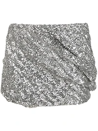 THE ATTICO - Sequin Mini Skirt in Silver