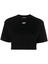 OFF-WHITE - Crop Tee in Black