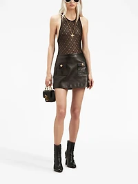 PALM ANGELS - Sheer Logo Bodysuit in Black