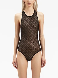 PALM ANGELS - Sheer Logo Bodysuit in Black