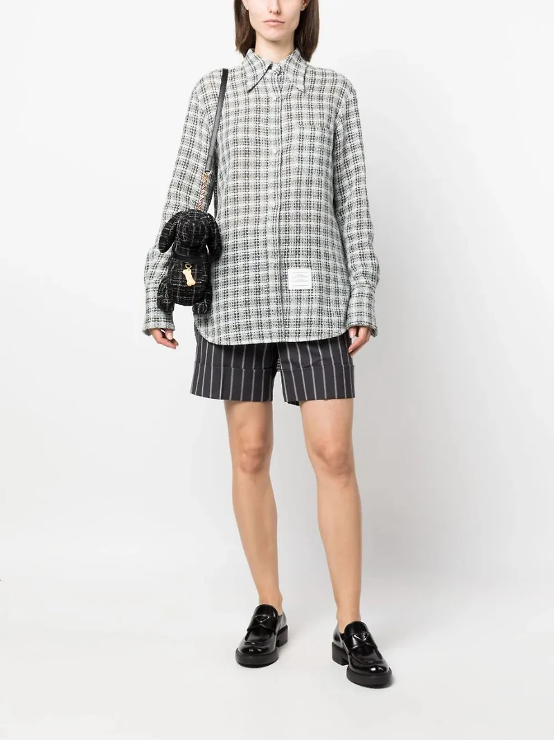 THOM BROWNE - Logo Patch Button Up Shirt