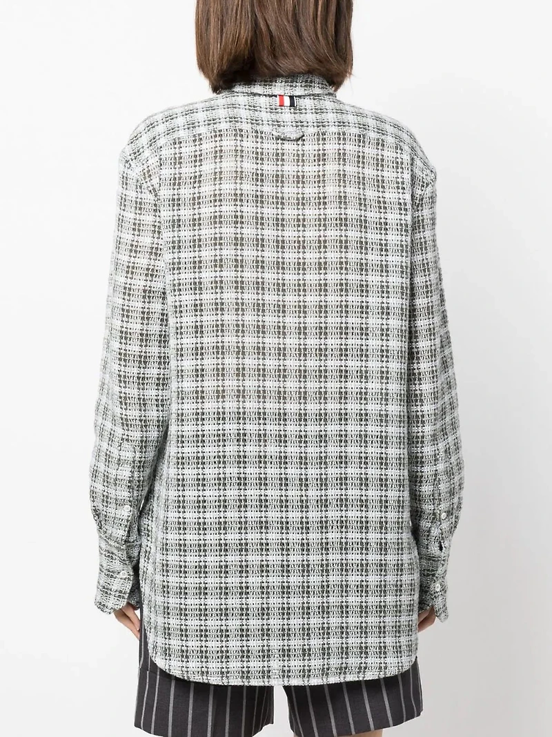THOM BROWNE - Logo Patch Button Up Shirt