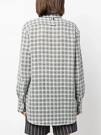 THOM BROWNE - Logo Patch Button Up Shirt