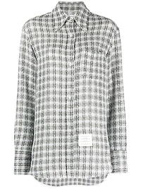 THOM BROWNE - Logo Patch Button Up Shirt