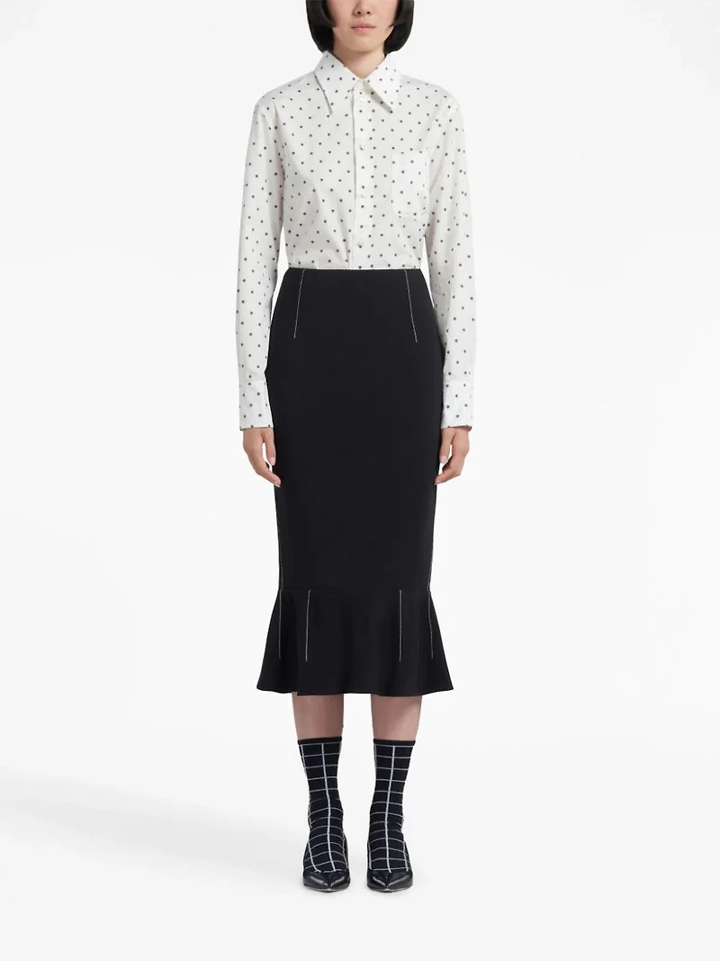 MARNI - Constrast Stitch Skirt in Black
