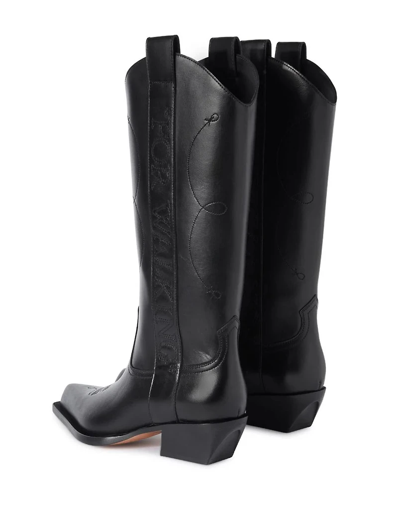 OFF-WHITE - Leather Cowboy Boots in Black