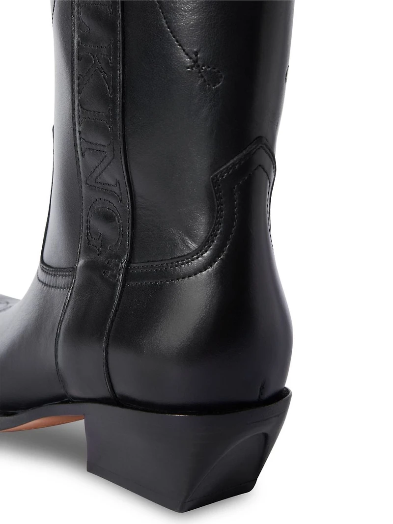 OFF-WHITE - Leather Cowboy Boots in Black