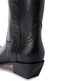 OFF-WHITE - Leather Cowboy Boots in Black