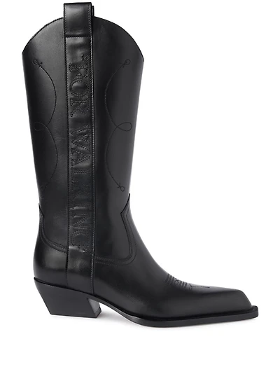 OFF-WHITE - Leather Cowboy Boots in Black