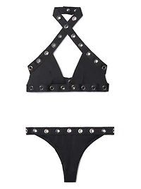 OFF-WHITE - Eyelet Bikini in Black