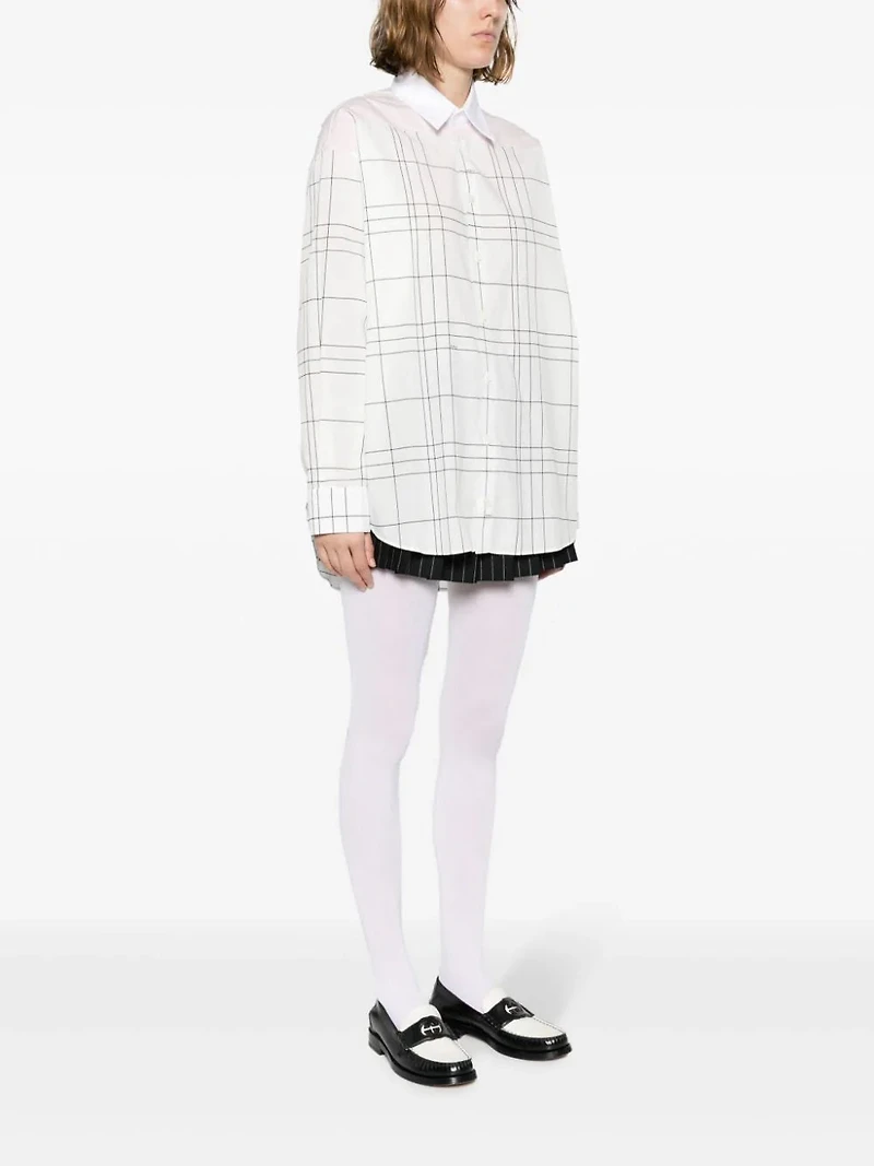 MARNI - Checkered Long Sleeve Shirt in White