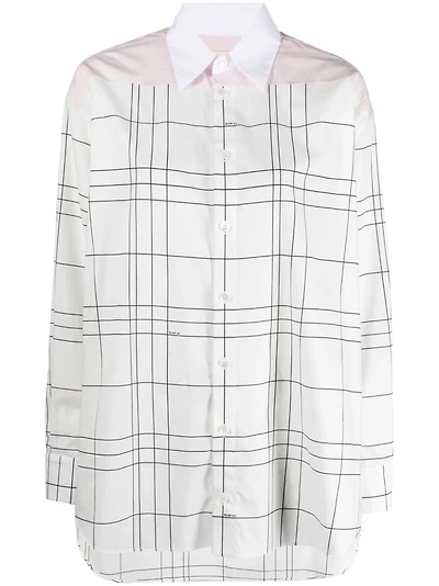 MARNI - Checkered Long Sleeve Shirt in White