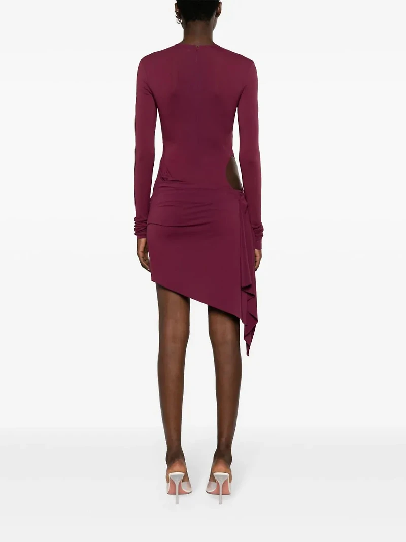 THE ATTICO - Buckle Detail Minidress in Wine