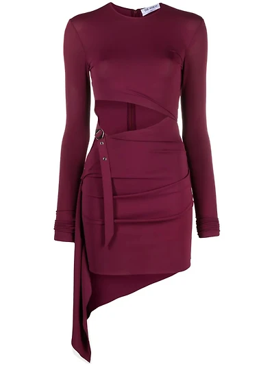 THE ATTICO - Buckle Detail Minidress in Wine