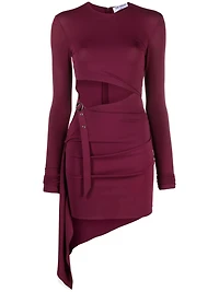 THE ATTICO - Buckle Detail Minidress in Wine