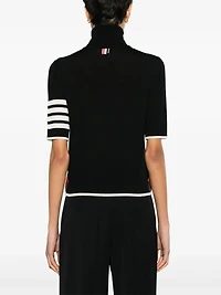 THOM BROWNE - Stripe-Detailing Short-Sleeve Jumper