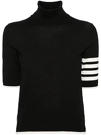 THOM BROWNE - Stripe-Detailing Short-Sleeve Jumper