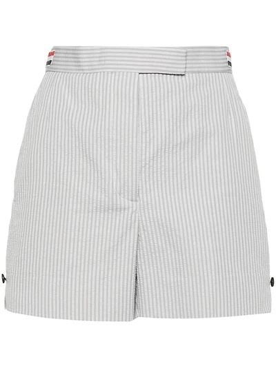 THOM BROWNE - Striped Shorts in Light Gray