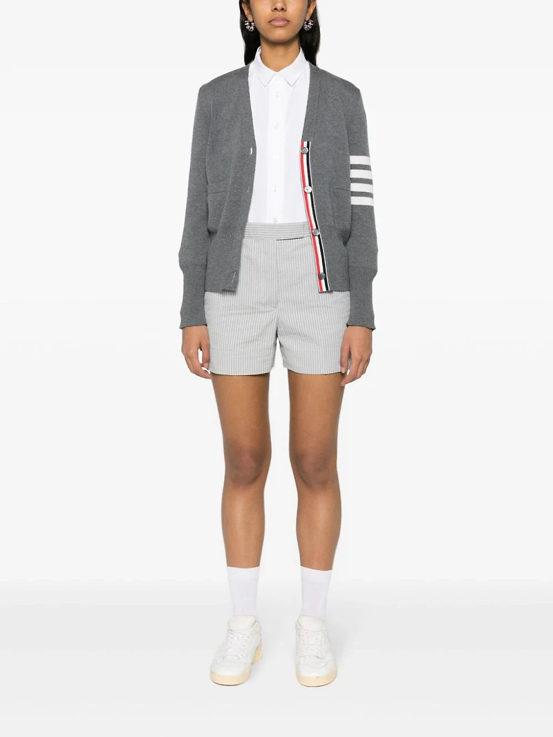 THOM BROWNE - Striped Shorts in Light Gray