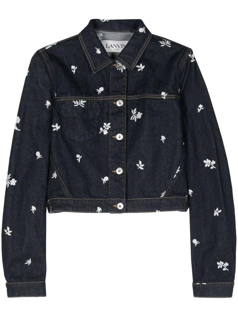 LANVIN - Floral Embroidered Denim Jacket