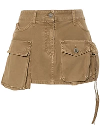 THE ATTICO - Denim Cargo Skirt in Tan