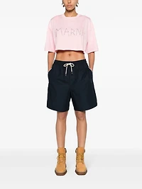 MARNI - Logo Cropped Tee in Pink