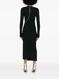 THE ATTICO - Zip Midi Dress in Black