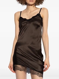 THE ATTICO - Asymmetrical Slip Dress in Brown