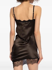 THE ATTICO - Asymmetrical Slip Dress in Brown