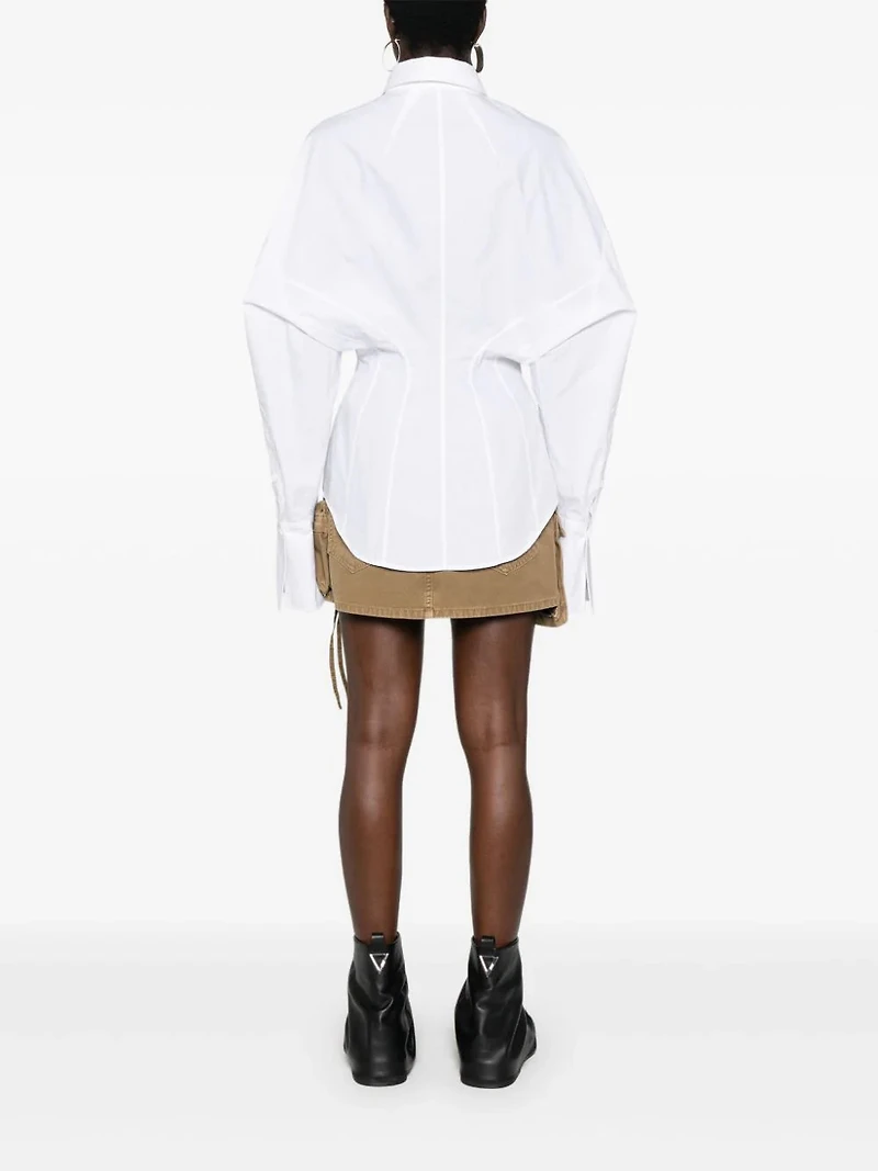 THE ATTICO - Cotton Poplin Shirt in White