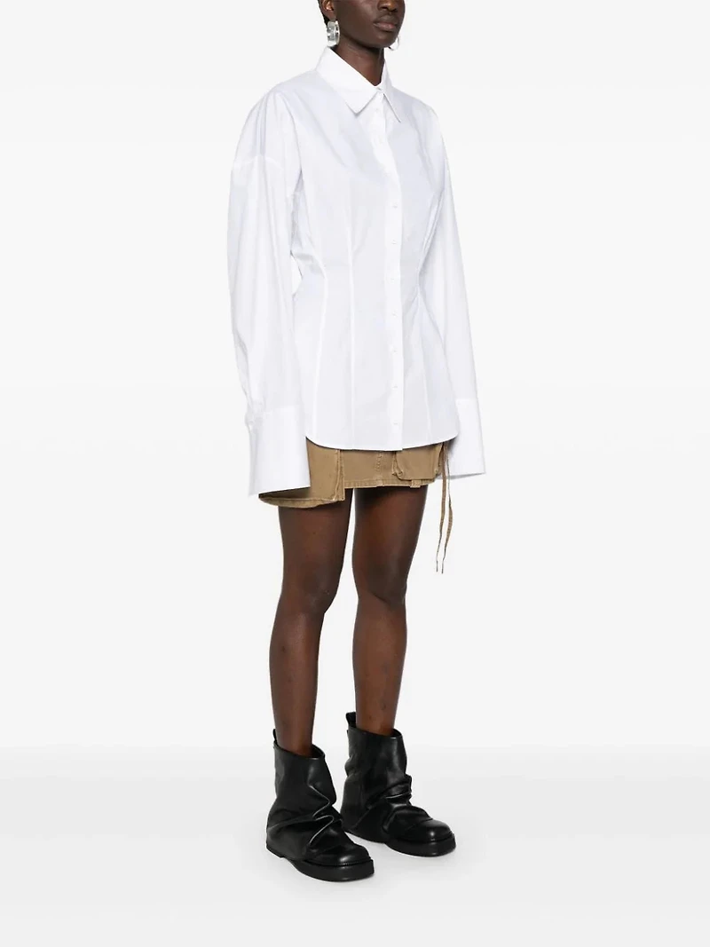 THE ATTICO - Cotton Poplin Shirt in White