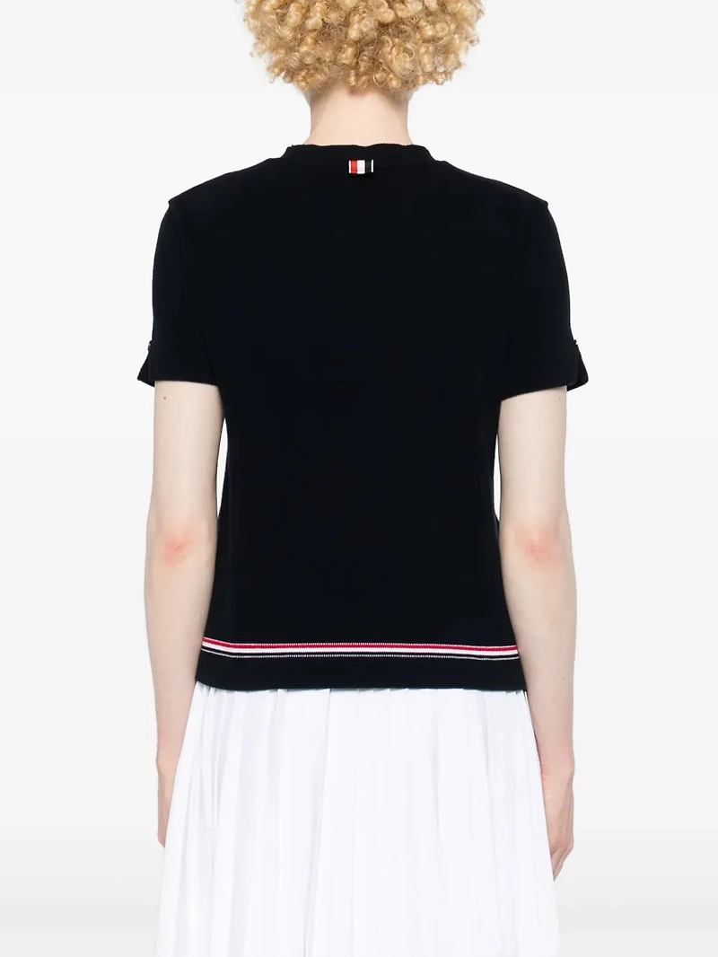 THOM BROWNE - Pique Logo-Patch Jumper