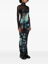 JEAN PAUL GAULTIER - Mesh Maxi Dress in Blue/Black