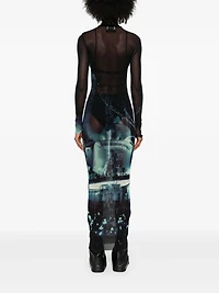 JEAN PAUL GAULTIER - Mesh Maxi Dress in Blue/Black