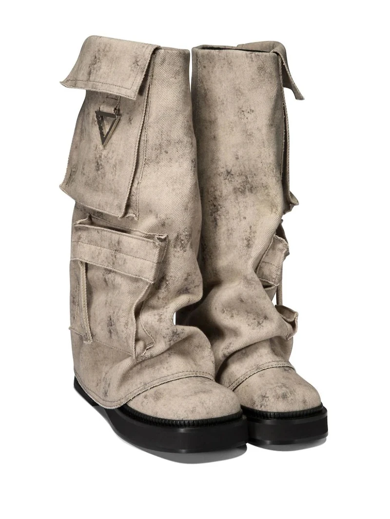 THE ATTICO - Mid Calf Canvas Boots