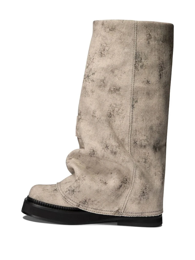 THE ATTICO - Mid Calf Canvas Boots