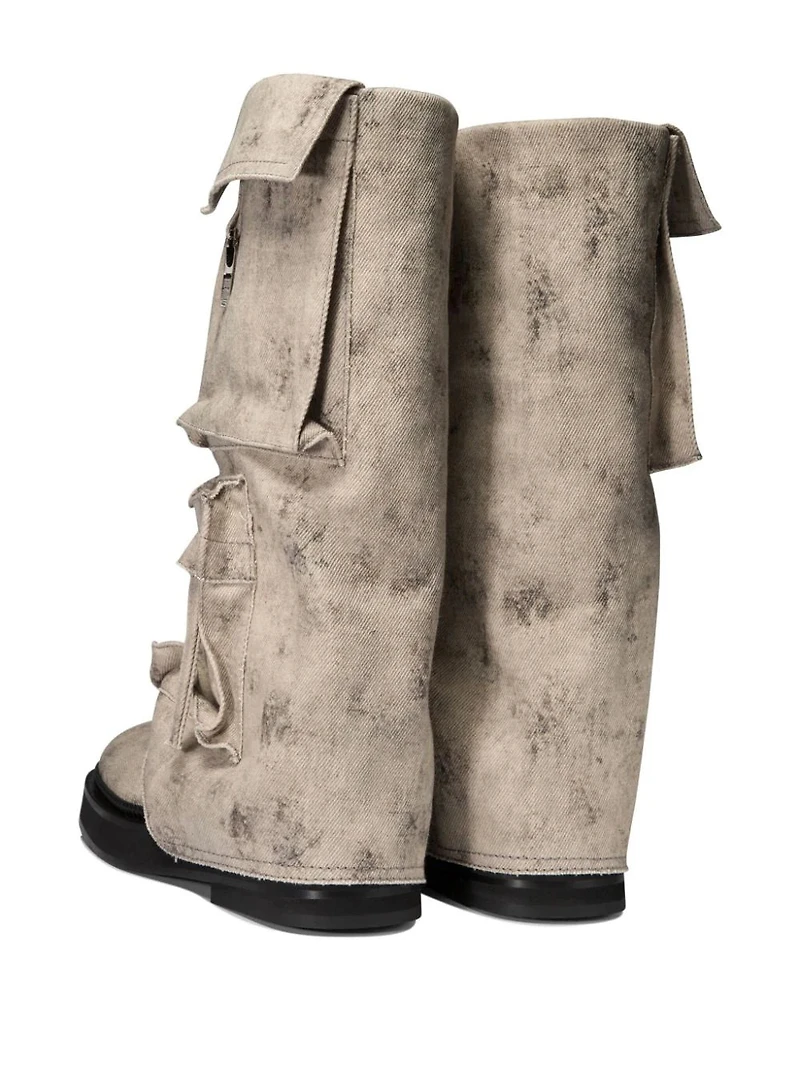 THE ATTICO - Mid Calf Canvas Boots