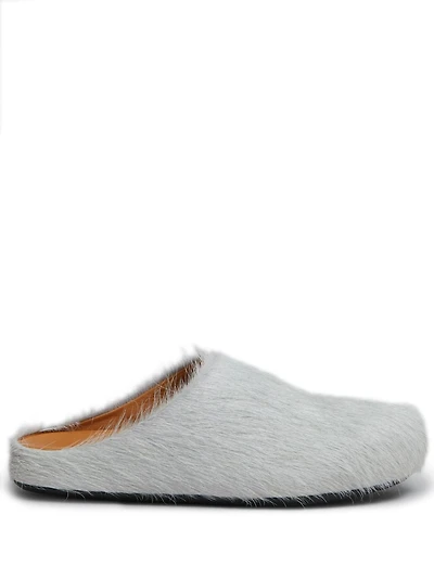 MARNI - Hair Calfskin Mules in Grey