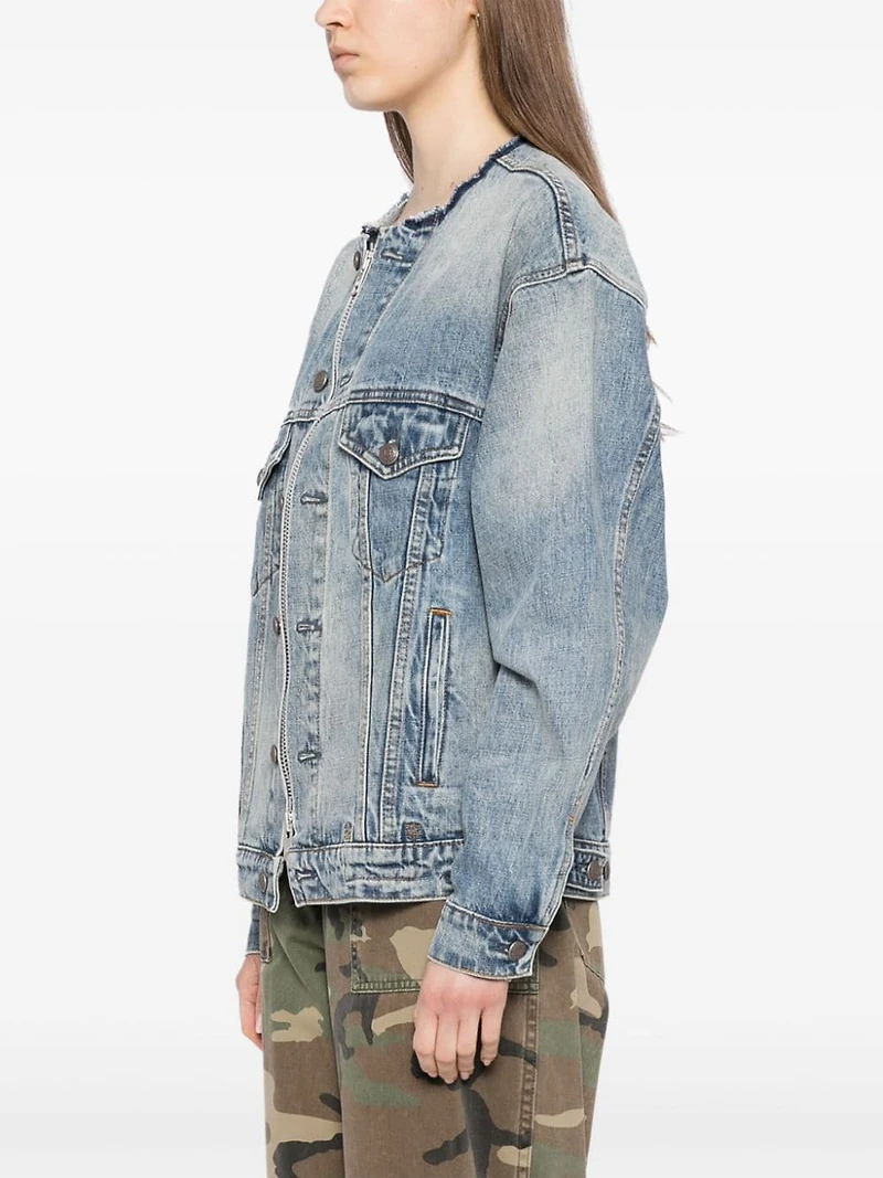 R13 - Collarless Trucker Jacket