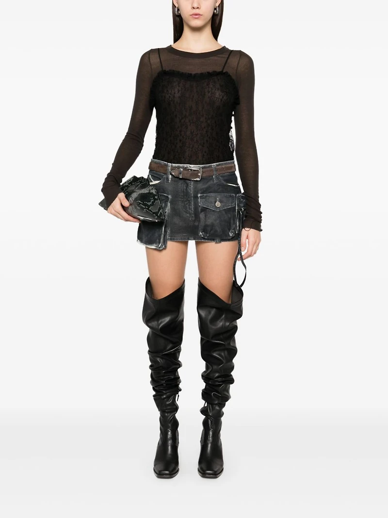 THE ATTICO - Fay Mini Skirt Midnight Blue