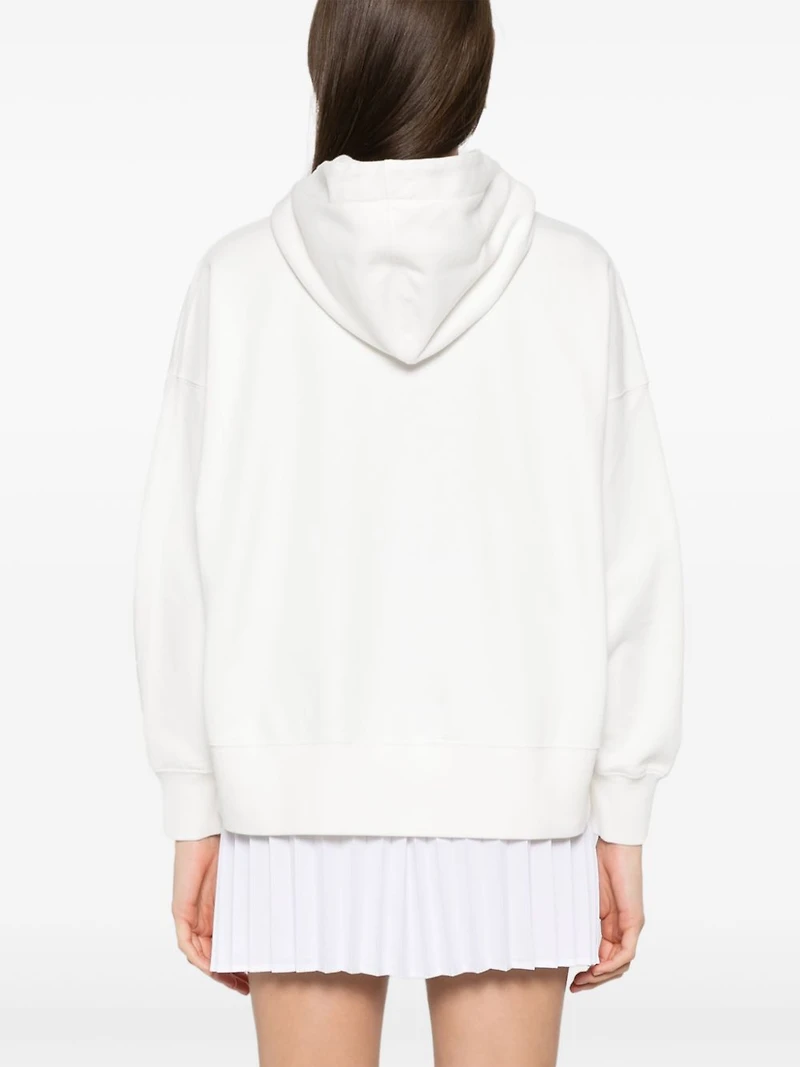 PALM ANGELS - White Crystal Logo Hoodie