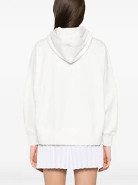 PALM ANGELS - White Crystal Logo Hoodie