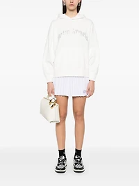 PALM ANGELS - White Crystal Logo Hoodie