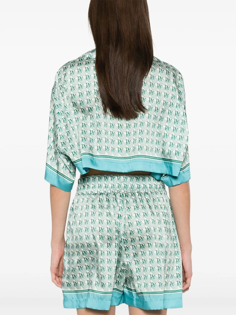 PALM ANGELS - Monogram-Print Crop Top