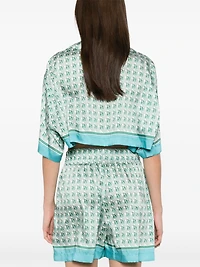 PALM ANGELS - Monogram-Print Crop Top