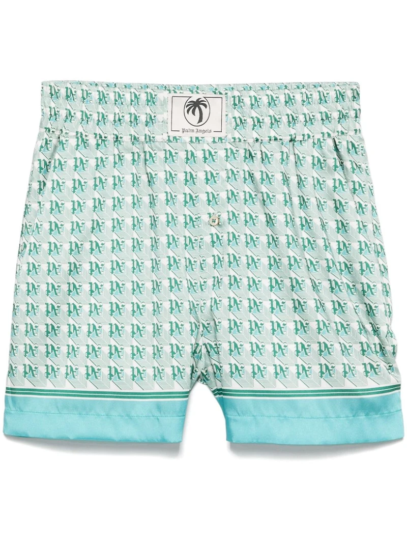 PALM ANGELS - Monogram Print Shorts