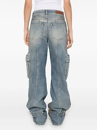 PALM ANGELS - Coated Denim Cargo Jeans